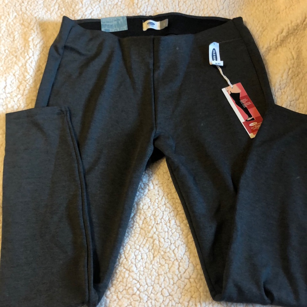 Gray Old Navy Dress Leggings with Elastic Waste